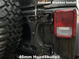 HoodSkulls® Football blsk892 Jeep Hood Accessory on antenna bracket