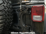 HoodSkulls® Football blsk892 Jeep Hood Accessory on antenna bracket